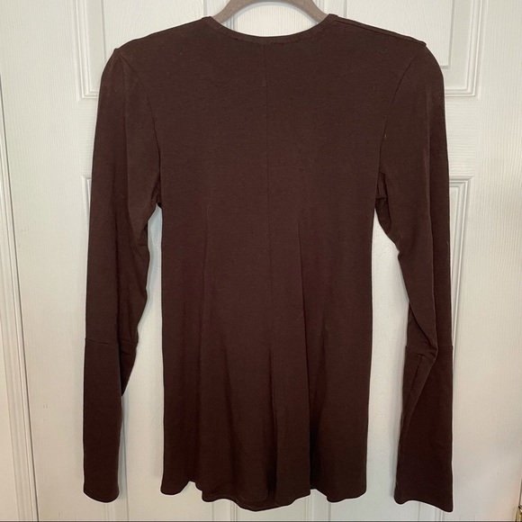 Lundström Brown Cotton Rayon Long Sleeve Top Blouse 12 Made in Canada - Picture 4 of 6